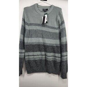 Commerce Men's Medium Olive 100% Cotton Ribbed Striped Sweater NWT